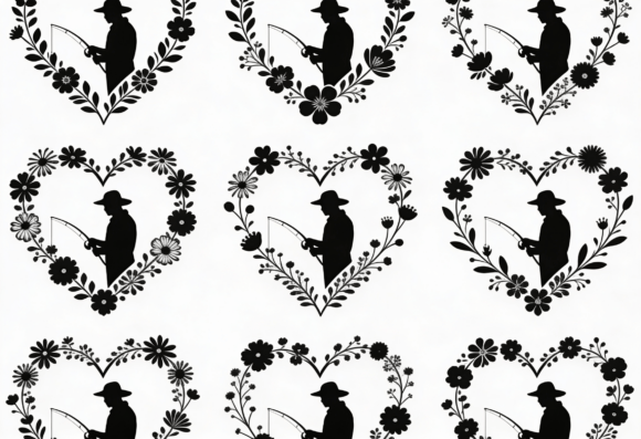 Fisherman Heart Floral Silhouette SVG Review