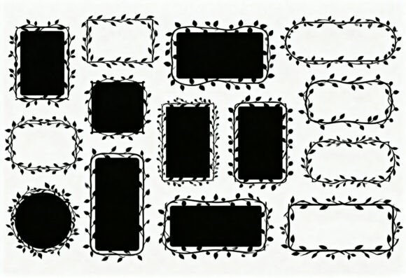 Floral Frames SVG Bundle Clipart Black Review