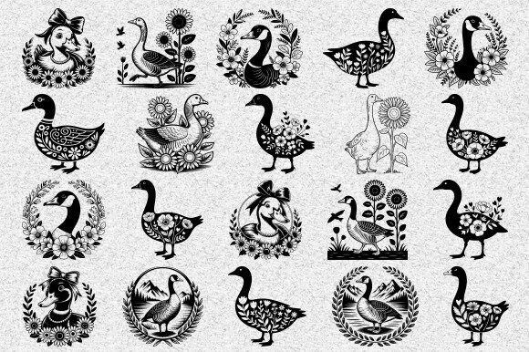 Floral Goose Svg Bundle, Bird Svg Bundle Review