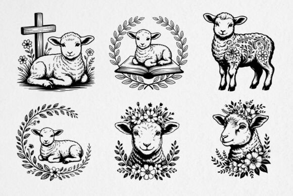 Floral Lamb SVG Bundle Christian Sheep Review