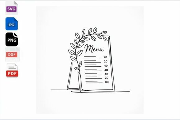 Menu Board SVG Floral Leaf Line Art Review