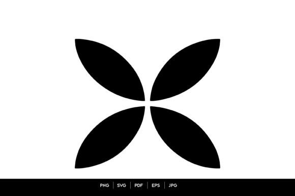 Minimal Four Petals Floral Icon SVG Review