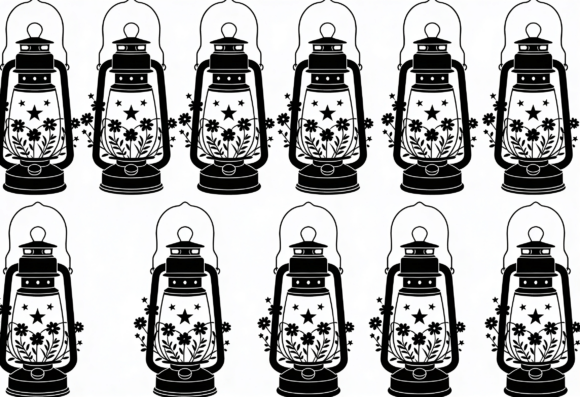 Vintage Lantern Floral Star SVG Clipart Review