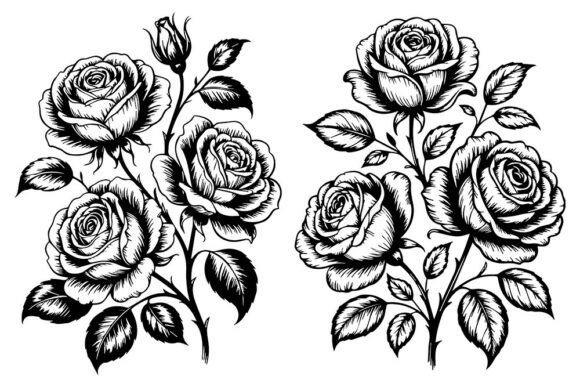 Vintage Rose Bouquet SVG Floral Rose C Review